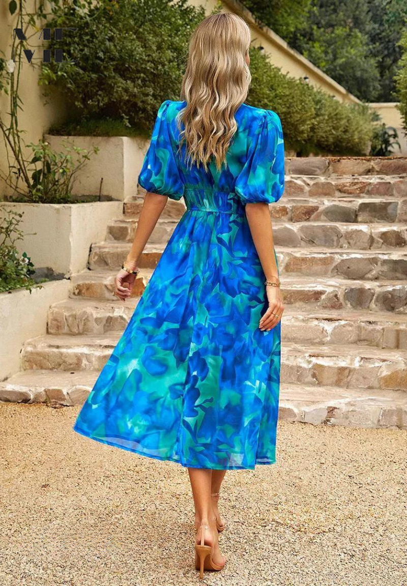 Monica - Elegant Flattering Floral Dress