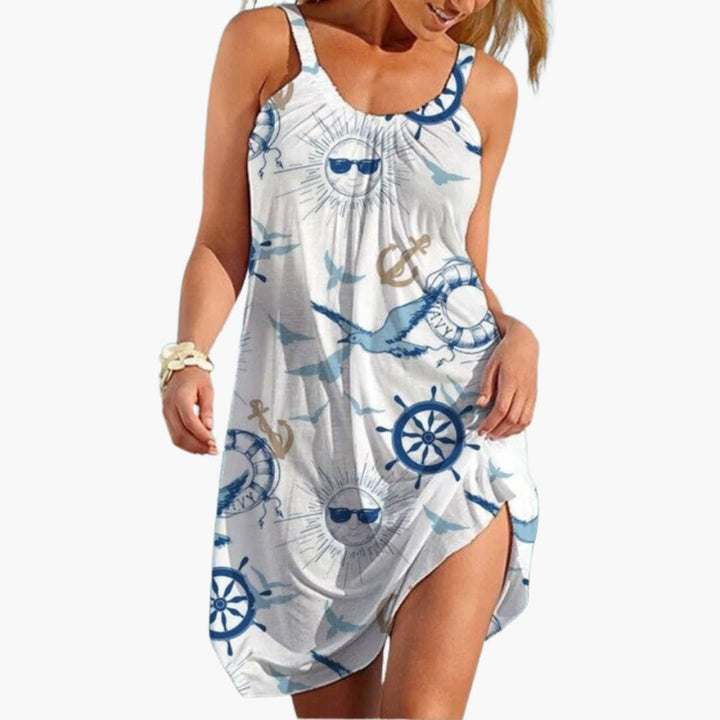 Claire - Women’s White Sleeveless Sundress