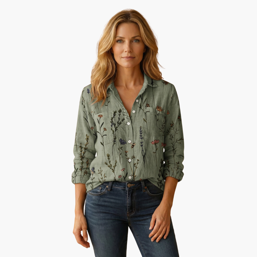 Vera - Women’s Classic Collared Long Sleeve Shirt