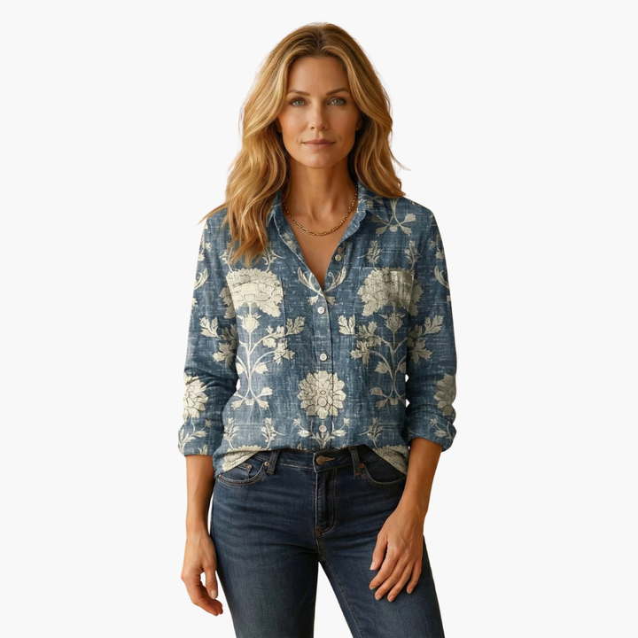 Vera - Women’s Classic Collared Long Sleeve Shirt