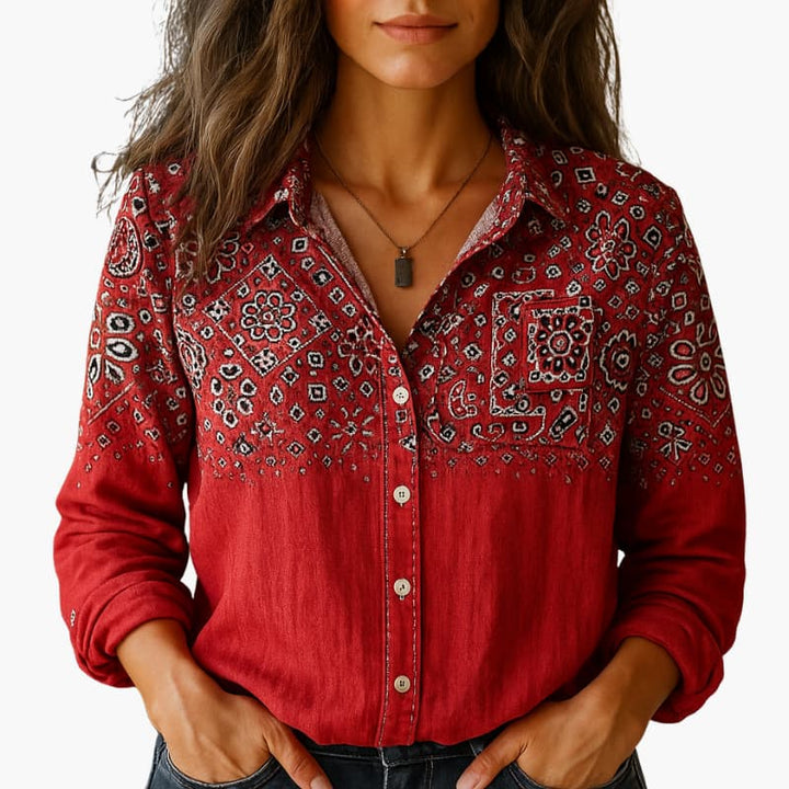 Vera - Women’s Classic Collared Long Sleeve Shirt