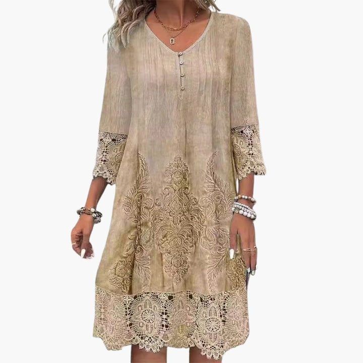Tanie - Women’s Embroidered Summer Midi Dress