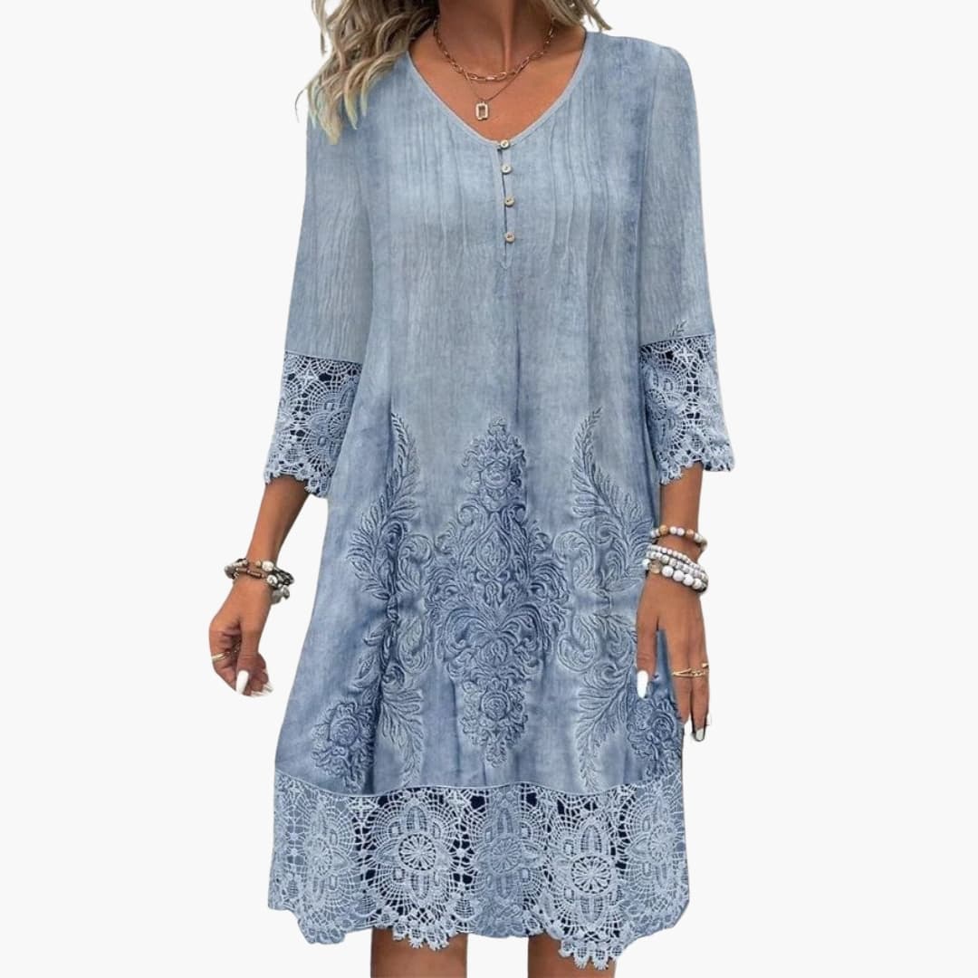 Tanie - Women’s Embroidered Summer Midi Dress