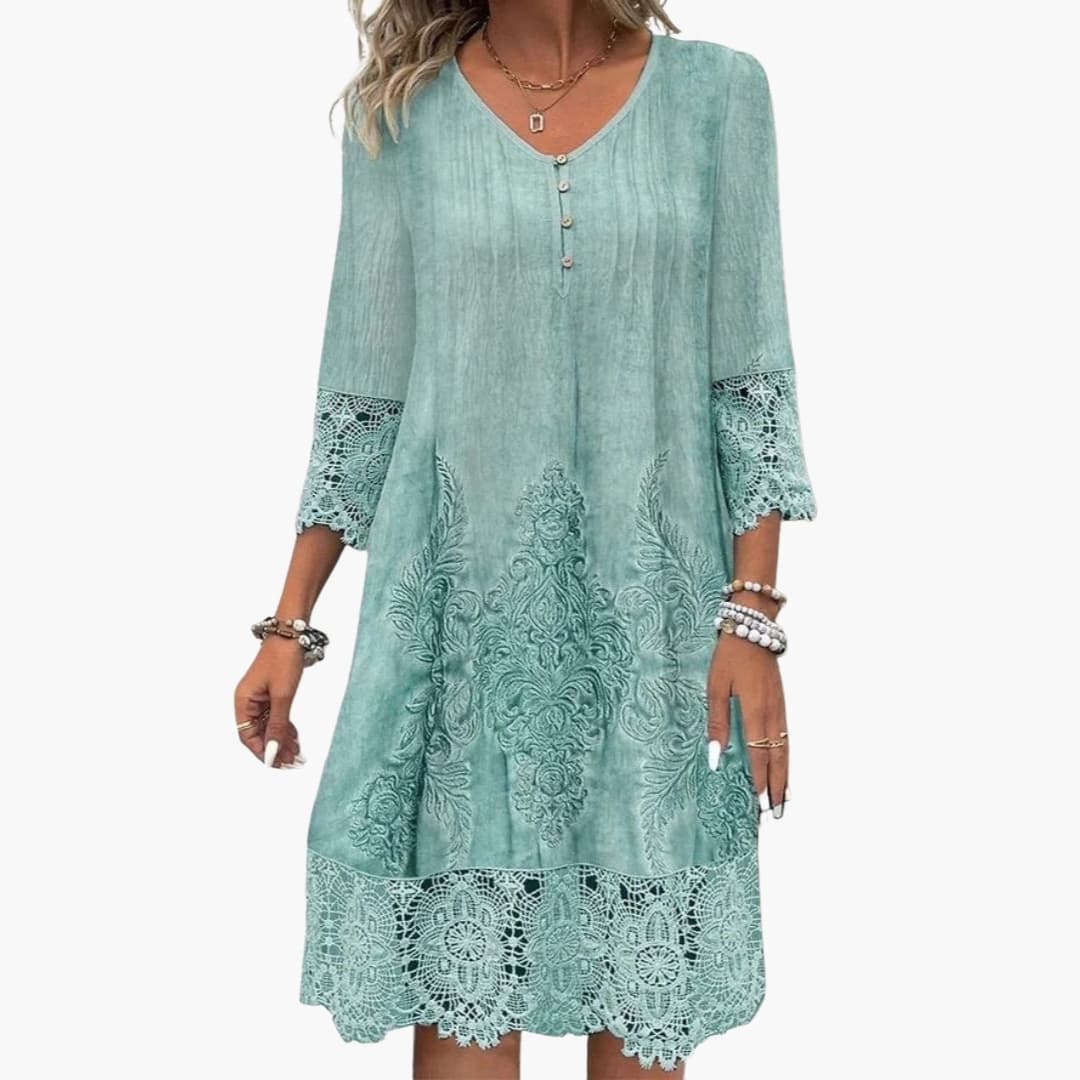 Tanie - Women’s Embroidered Summer Midi Dress
