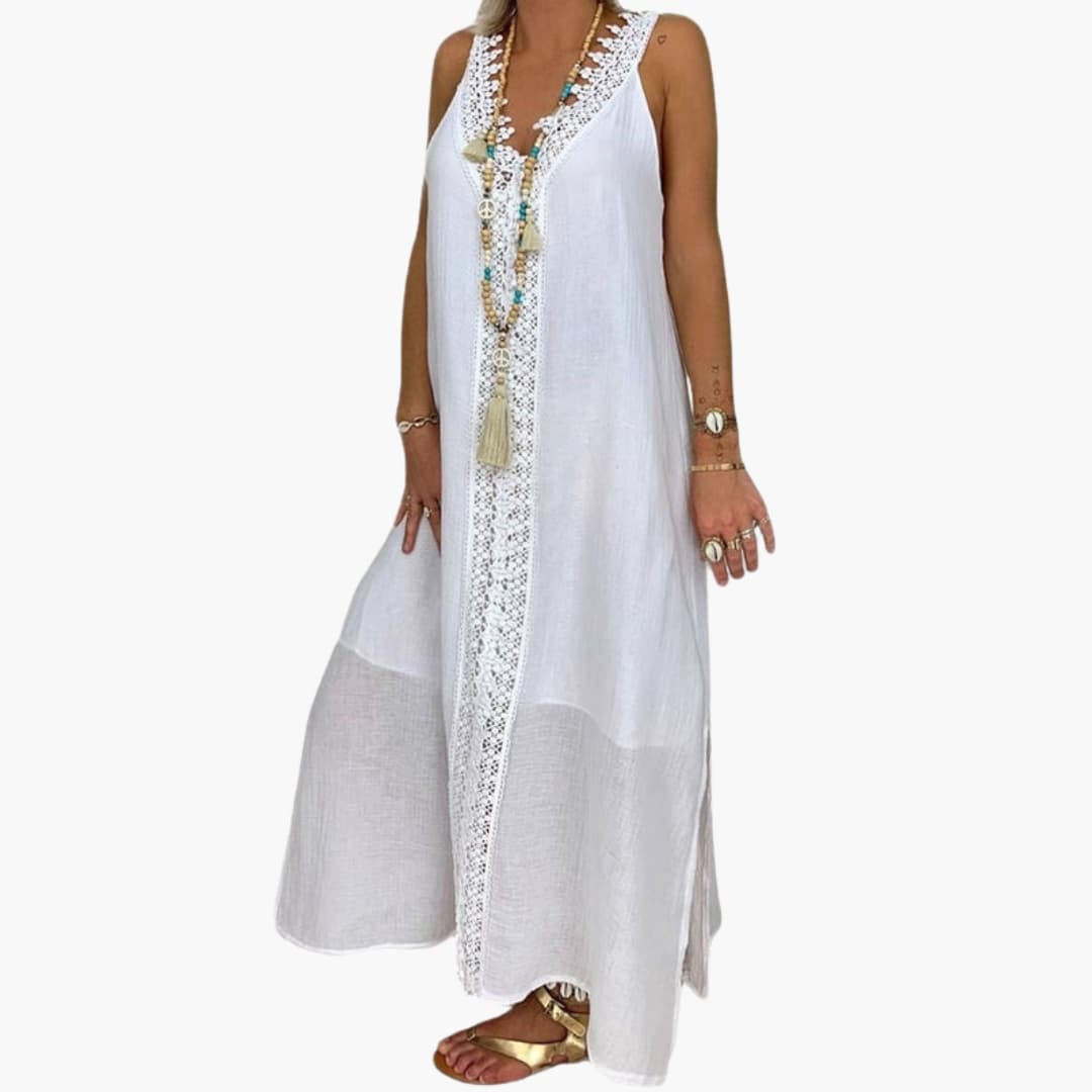 Marta - Women’s White Spring Maxi Dress