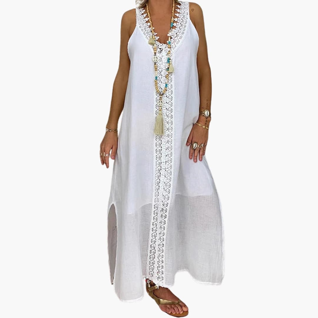 Marta - Women’s White Spring Maxi Dress