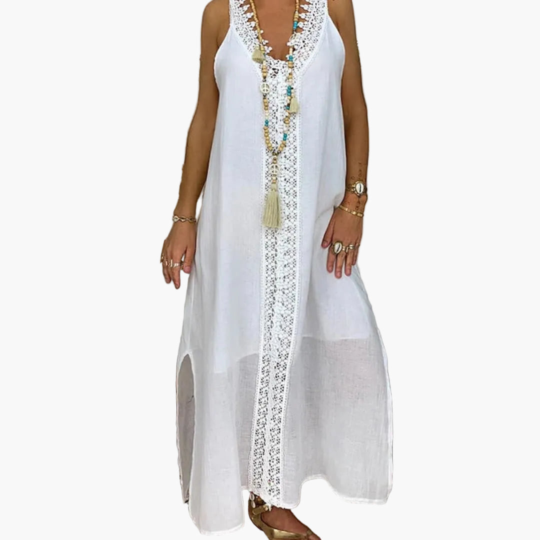 Marta - Women’s White Spring Maxi Dress