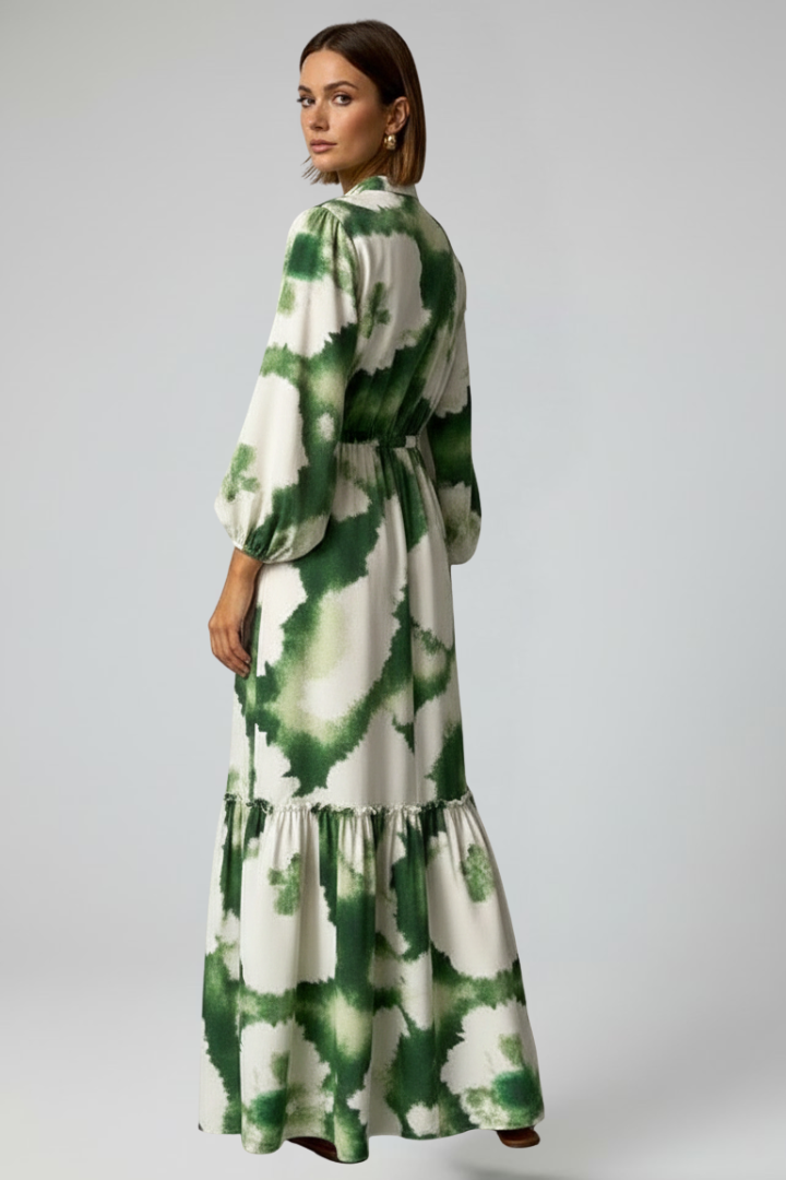 Penelope - Women’s Long Sleeve Printed Maxi Dress