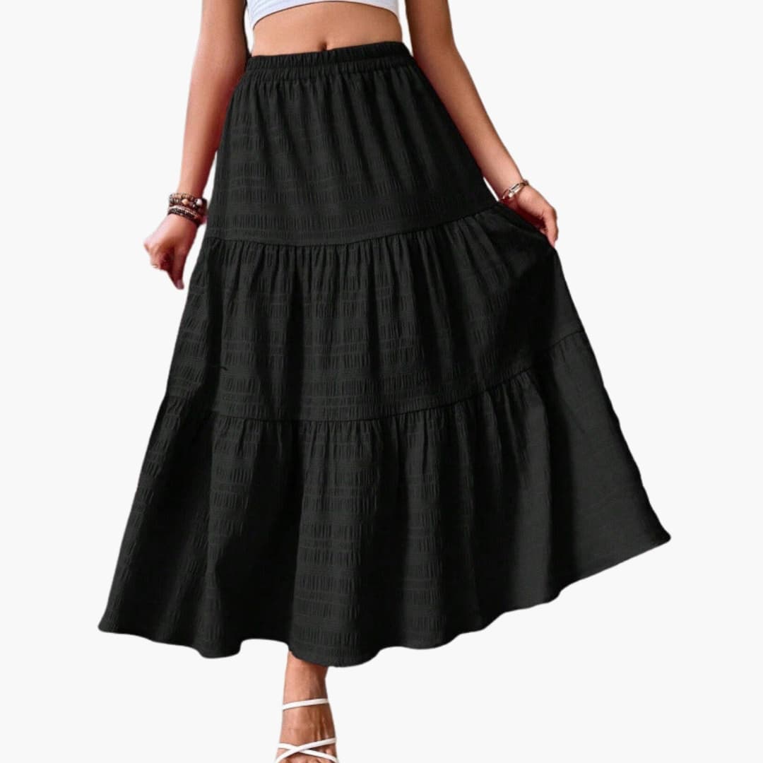 Any - Spring Maxi Skirt with Elastic Waistband