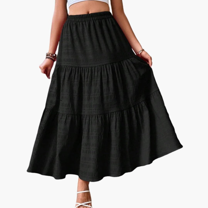 Any - Spring Maxi Skirt with Elastic Waistband