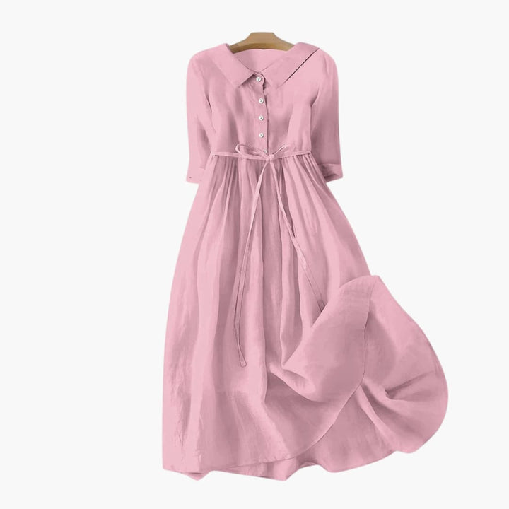 Orie - Short Sleeve Loose Fit Midi Summer Dress