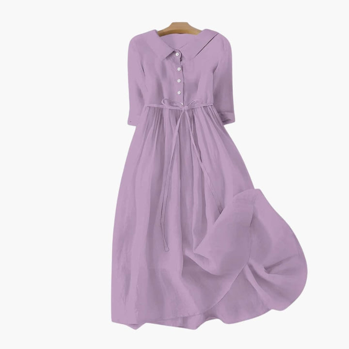 Orie - Short Sleeve Loose Fit Midi Summer Dress