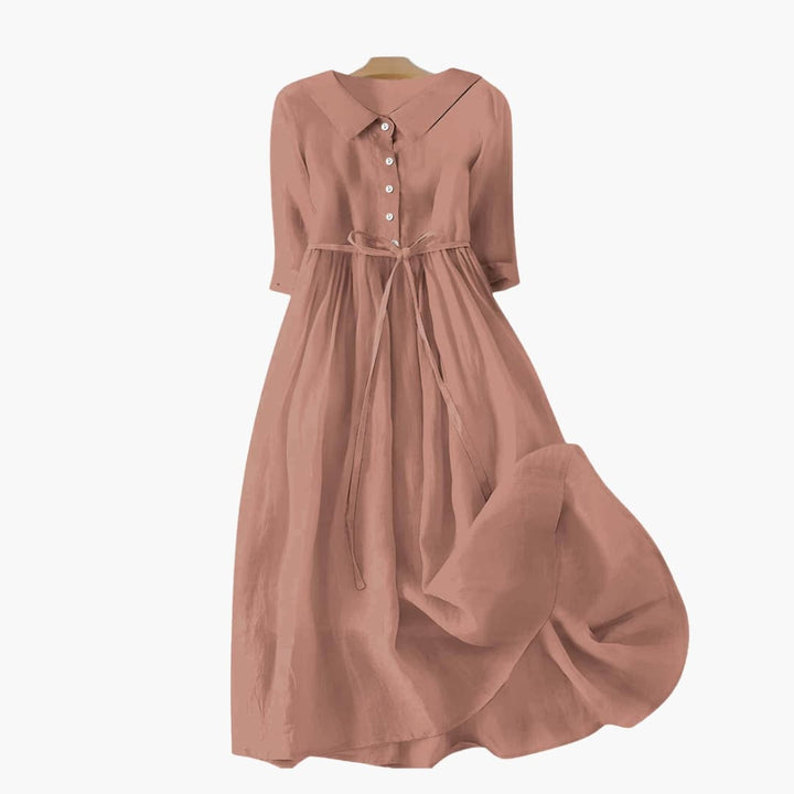 Orie - Short Sleeve Loose Fit Midi Summer Dress