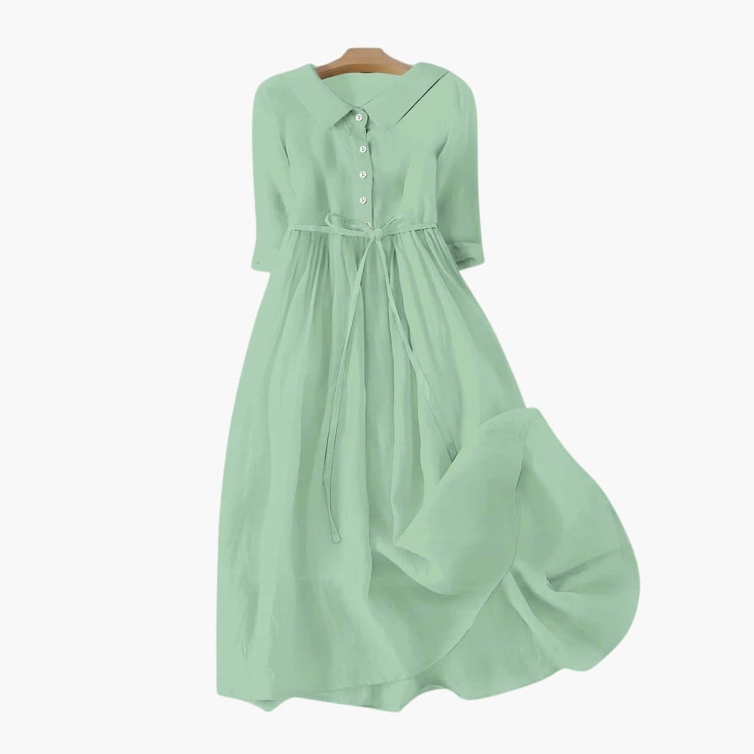 Orie - Short Sleeve Loose Fit Midi Summer Dress