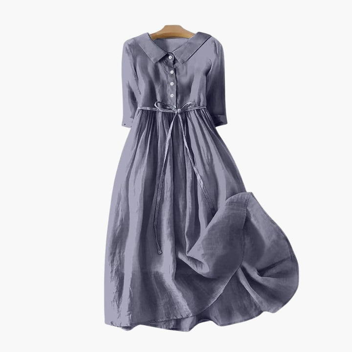 Orie - Short Sleeve Loose Fit Midi Summer Dress
