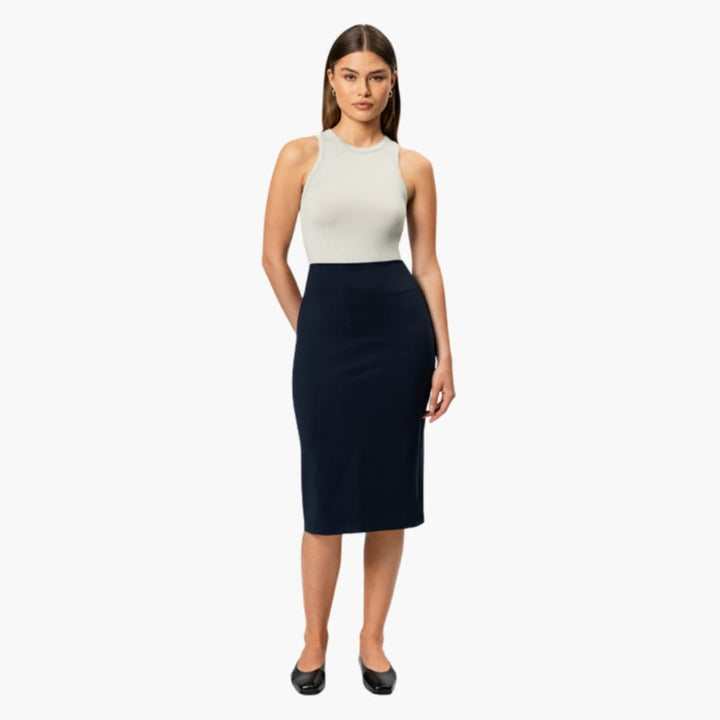 Suzie - Elegant Midi Skirt with Elastic Waistband and Flared Hem