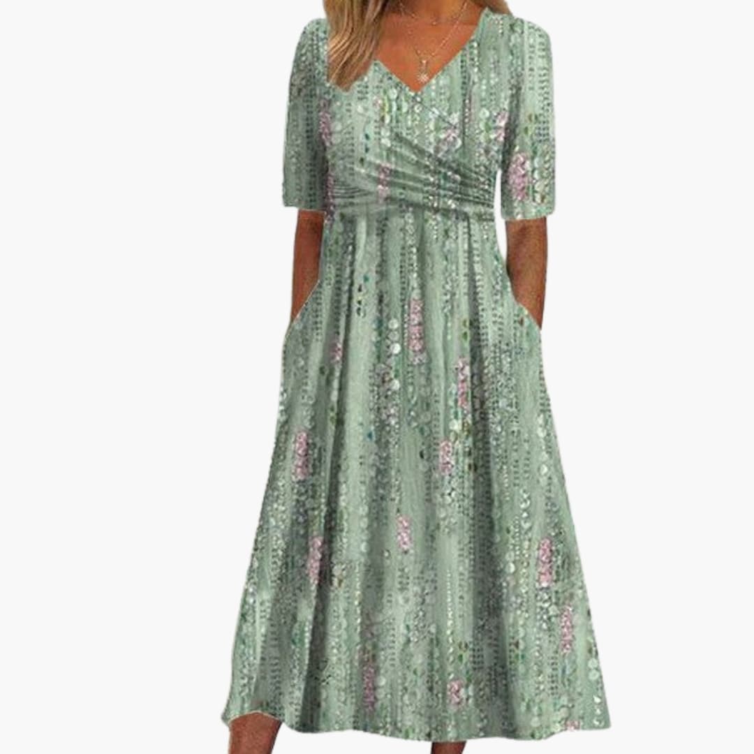 Maria - Women’s Floral Sleeveless A Line Maxi Dress