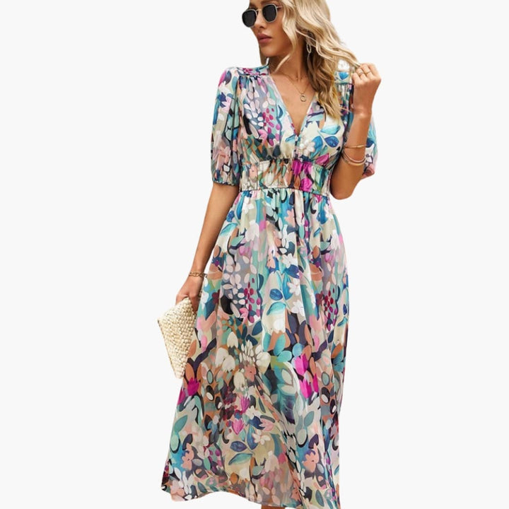 Rose - Women’s Summer Floral Midi Dress