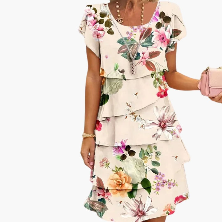 Jeane - Women’s Ruffle Pleated Spring Midi Dress