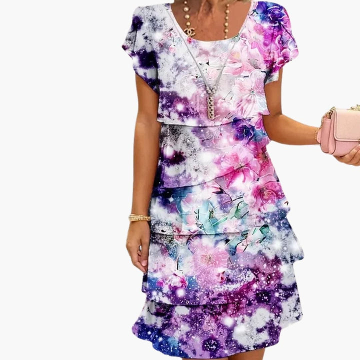 Jeane - Women’s Ruffle Pleated Spring Midi Dress
