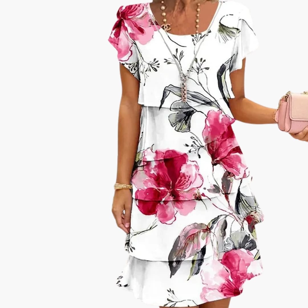 Jeane - Women’s Ruffle Pleated Spring Midi Dress