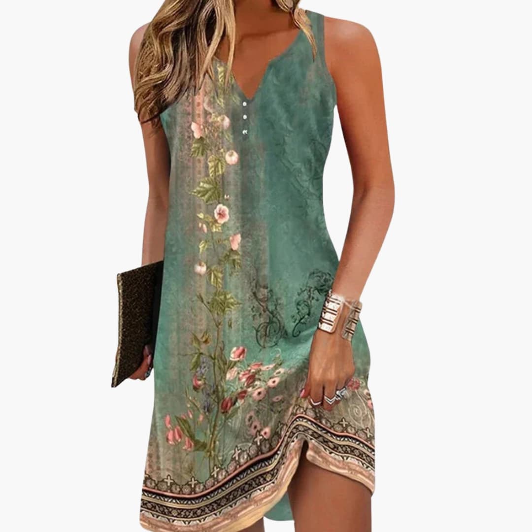 Clara - Short Sleeve Sundress with Defined Waist
