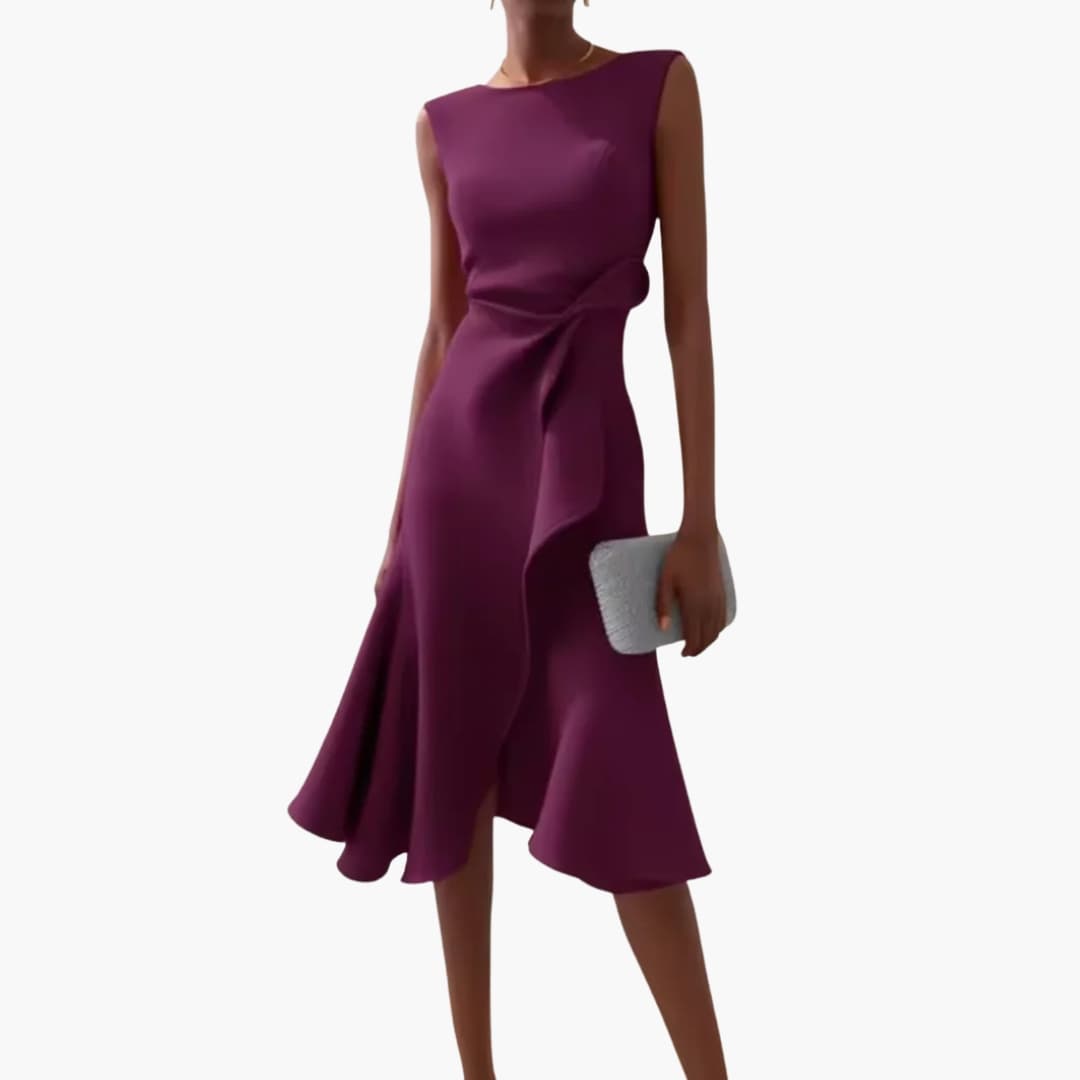 Anne - Elegant Sleeveless Asymmetrical Midi Dress