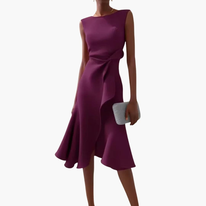Anne - Elegant Sleeveless Asymmetrical Midi Dress