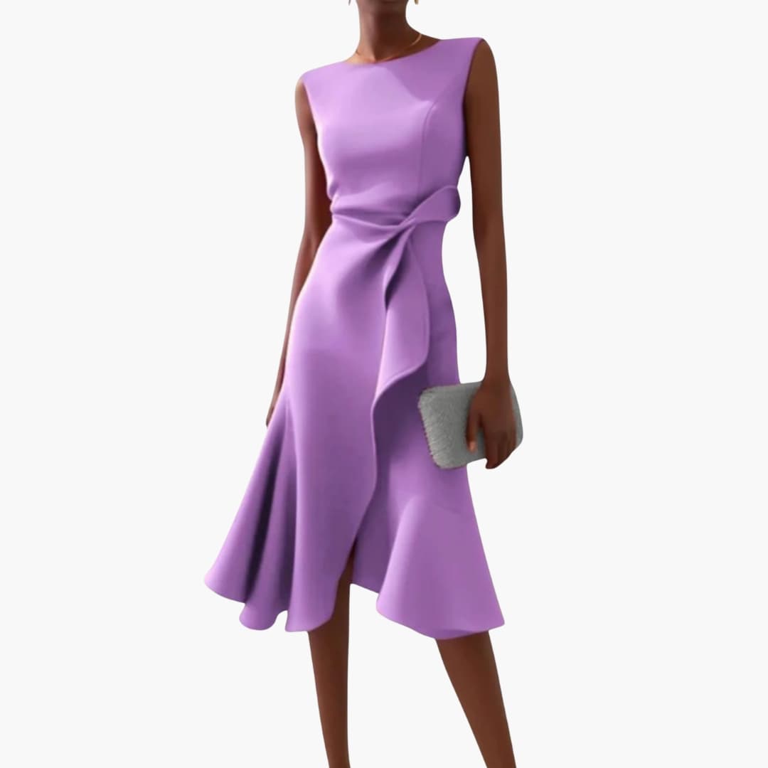Anne - Elegant Sleeveless Asymmetrical Midi Dress
