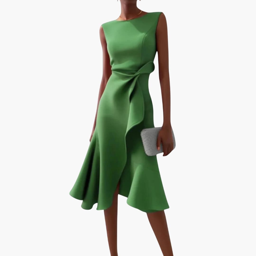 Anne - Elegant Sleeveless Asymmetrical Midi Dress