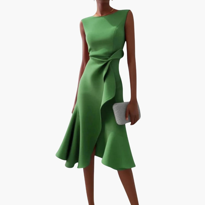Anne - Elegant Sleeveless Asymmetrical Midi Dress