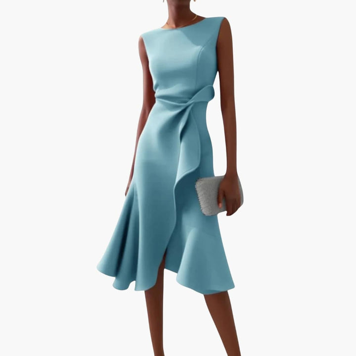 Anne - Elegant Sleeveless Asymmetrical Midi Dress