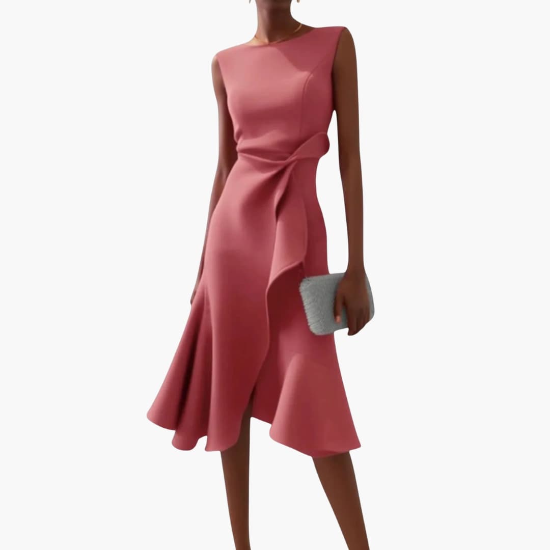 Anne - Elegant Sleeveless Asymmetrical Midi Dress