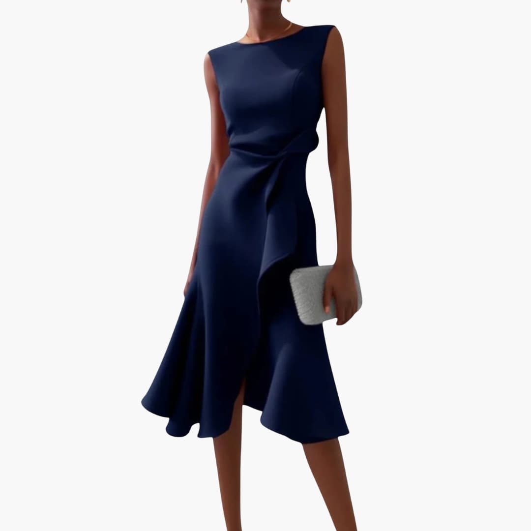 Anne - Elegant Sleeveless Asymmetrical Midi Dress