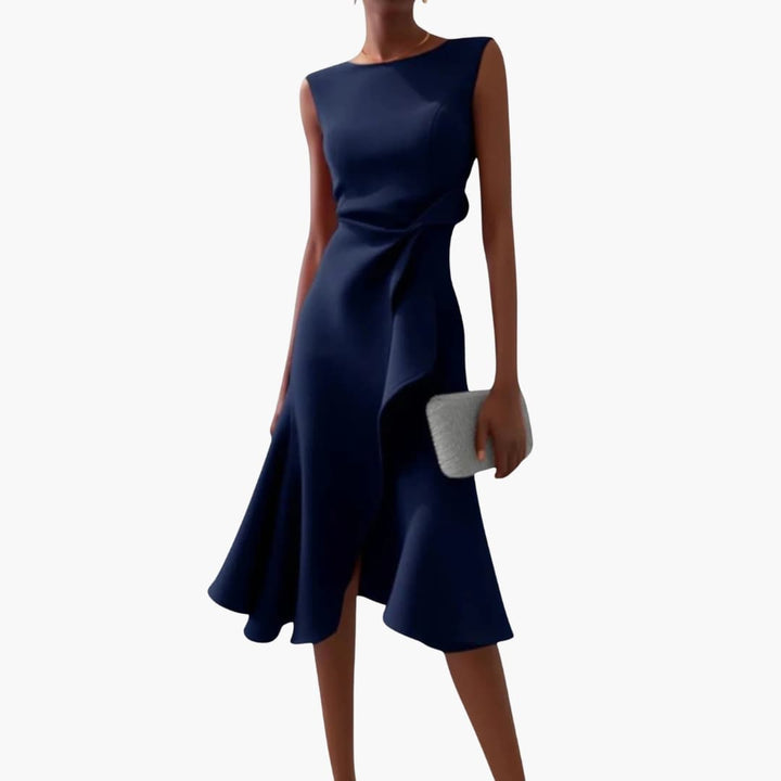 Anne - Elegant Sleeveless Asymmetrical Midi Dress