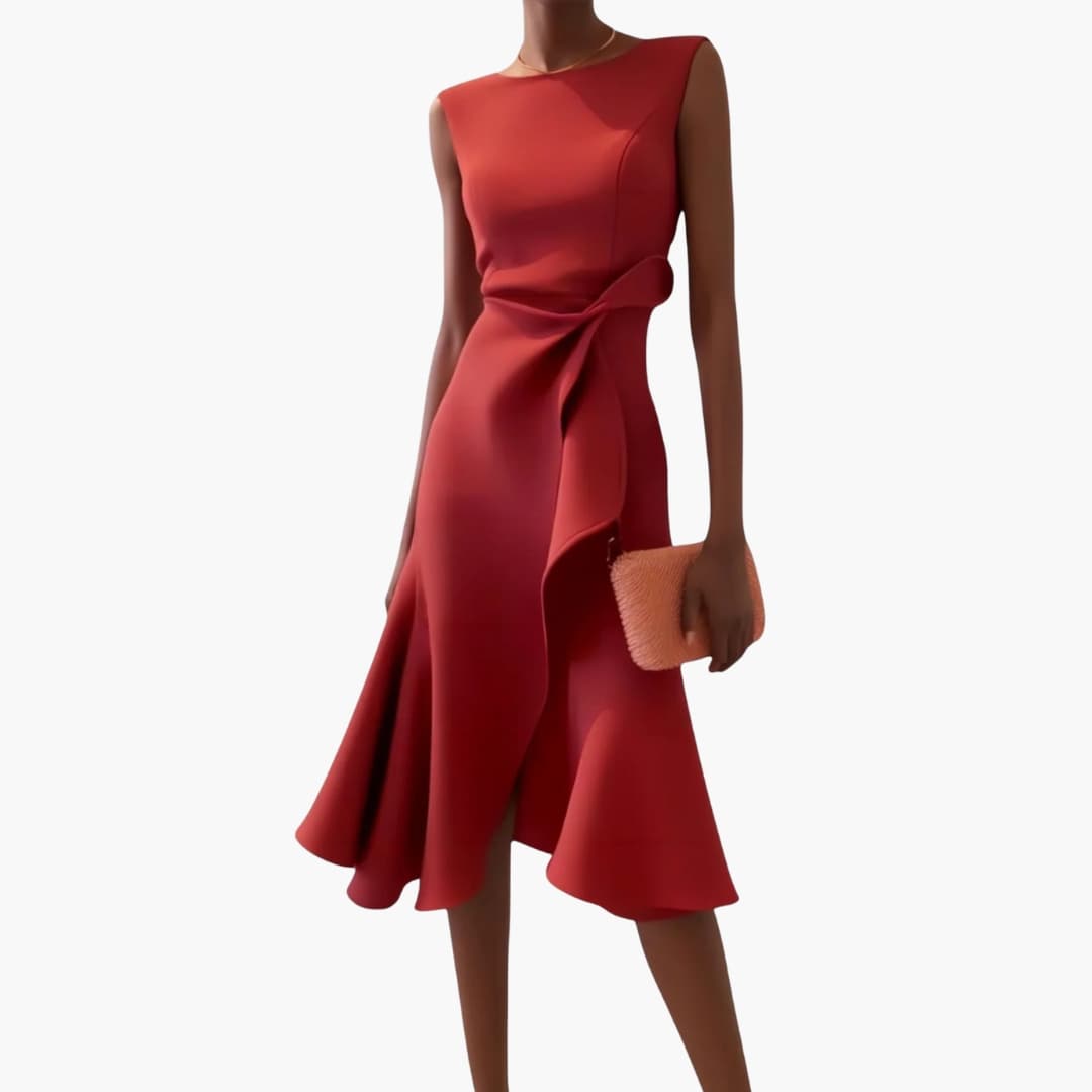Anne - Elegant Sleeveless Asymmetrical Midi Dress