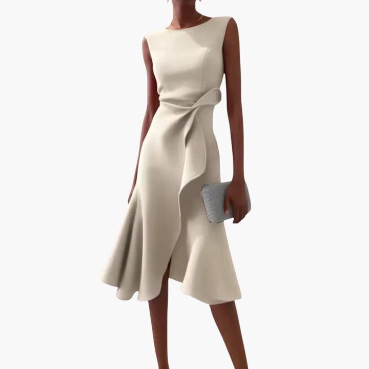 Anne - Elegant Sleeveless Asymmetrical Midi Dress