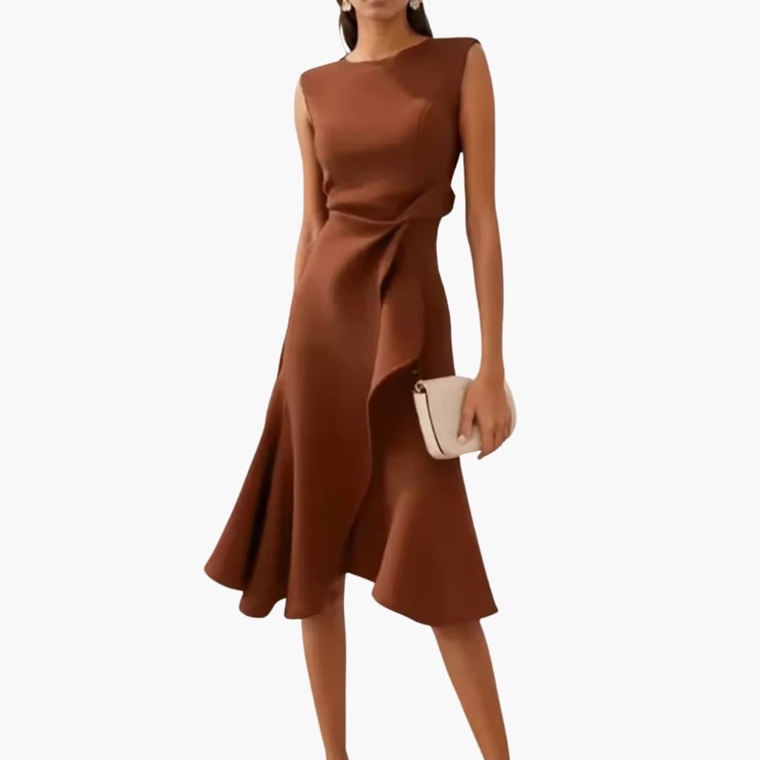 Anne - Elegant Sleeveless Asymmetrical Midi Dress