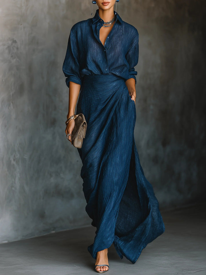 Luna | Women Elegant Shirt And Long Skirt Set