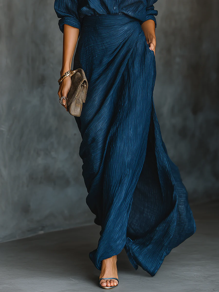 Luna | Women Elegant Shirt And Long Skirt Set