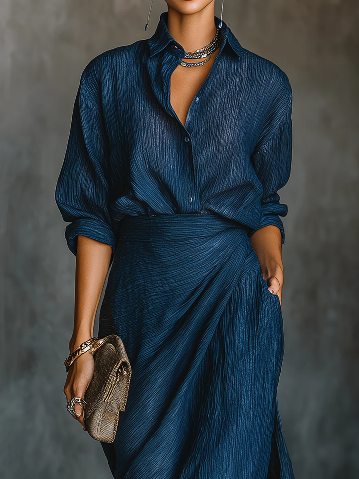 Luna | Women Elegant Shirt And Long Skirt Set