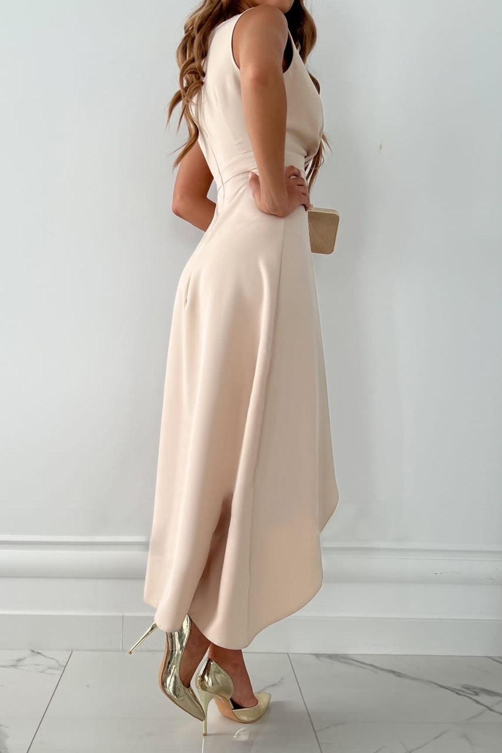 Blaire - Elegant Wrap Formal Cocktail Dress with V-Neck