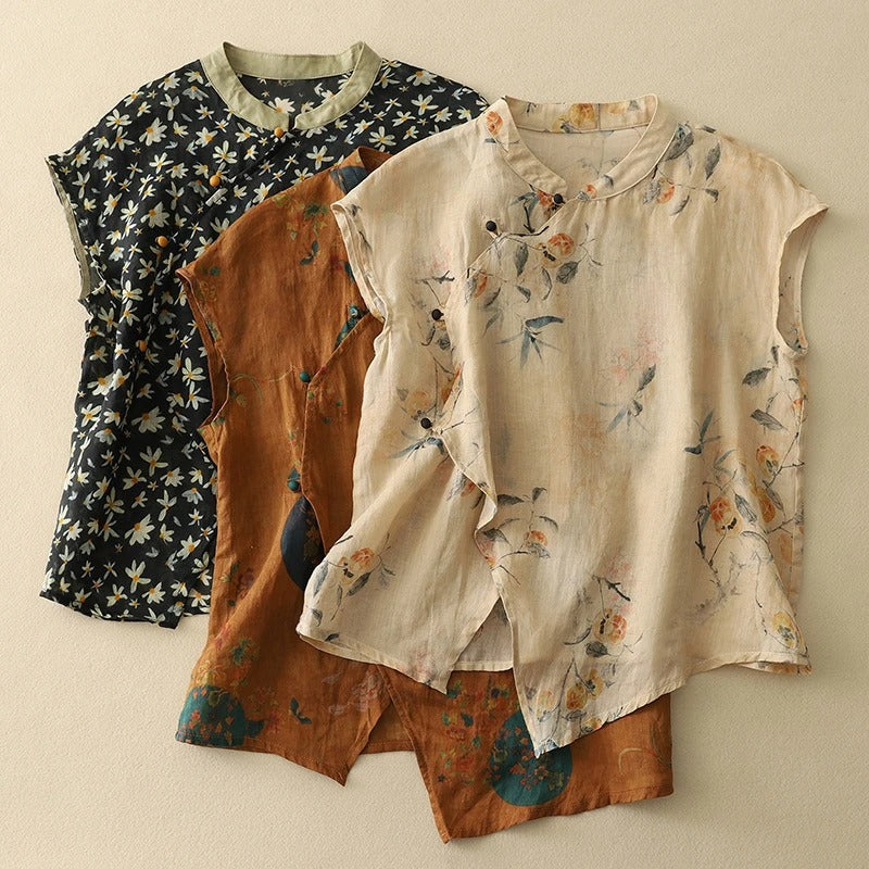 Amanda - Vintage Spring Sleeveless Blouse