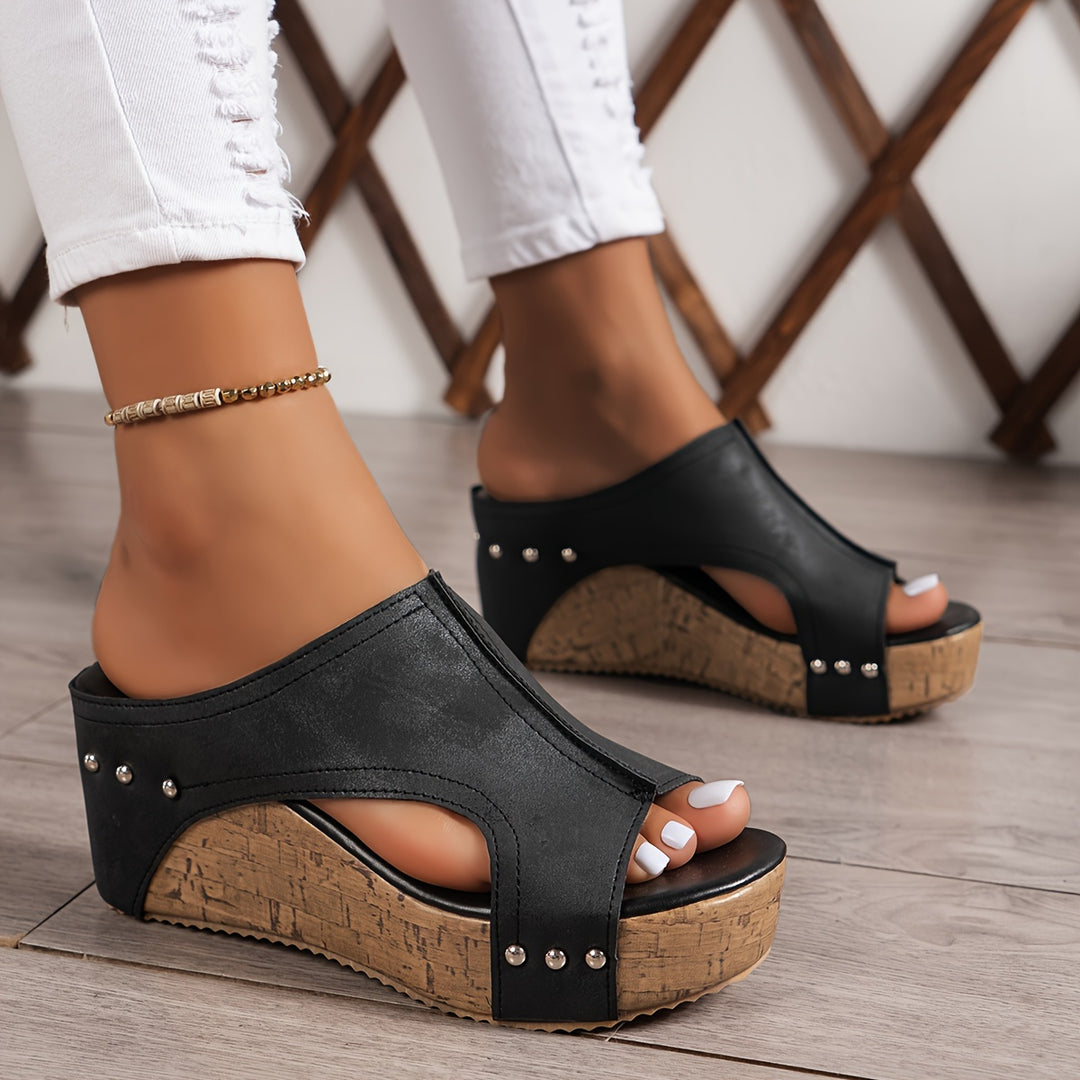 Patty - Elegant Retro Platform Wedge Sandals