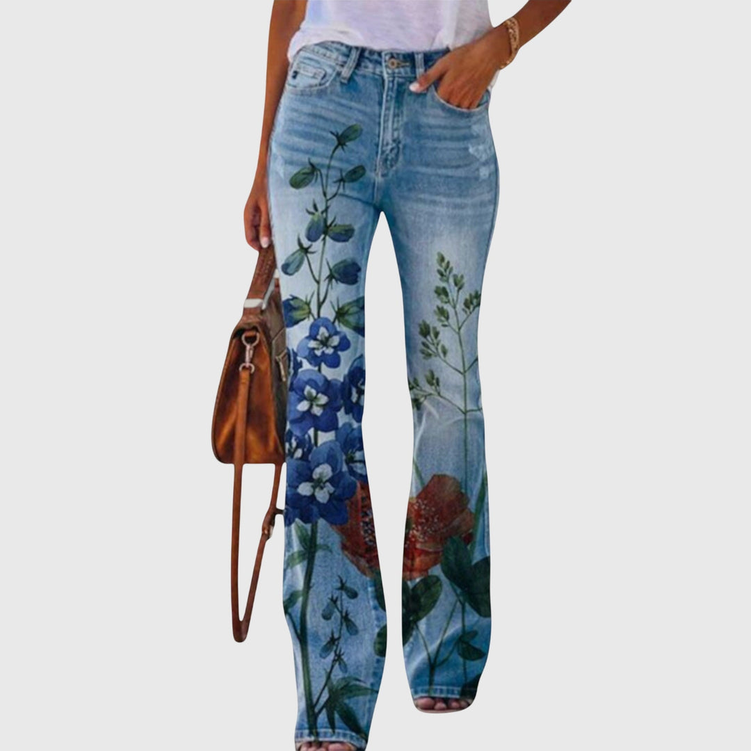 Cloe - Women Pants With Flowers
