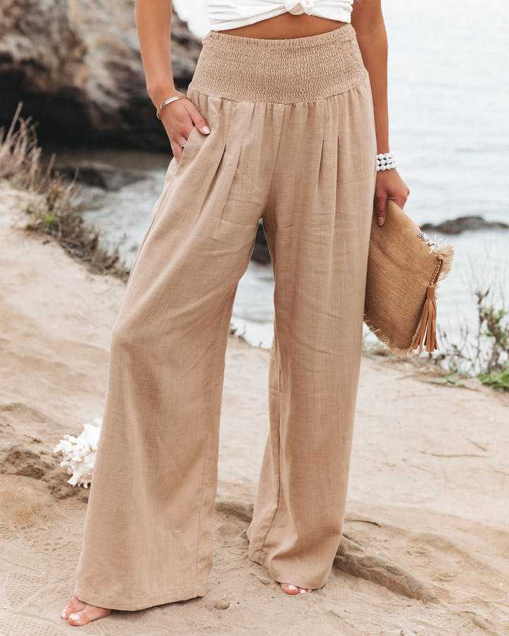 Susan - Flowing Beach Pants with Wide Legs