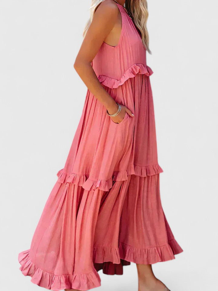 Shannon - Elegant Ruffle Flowy Dress For Women