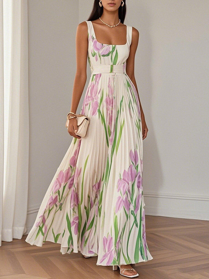 Clara - Women Chiffon Pleated Maxi Dress