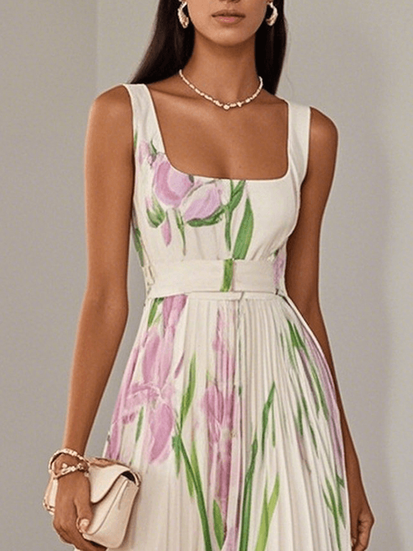 Clara - Women Chiffon Pleated Maxi Dress