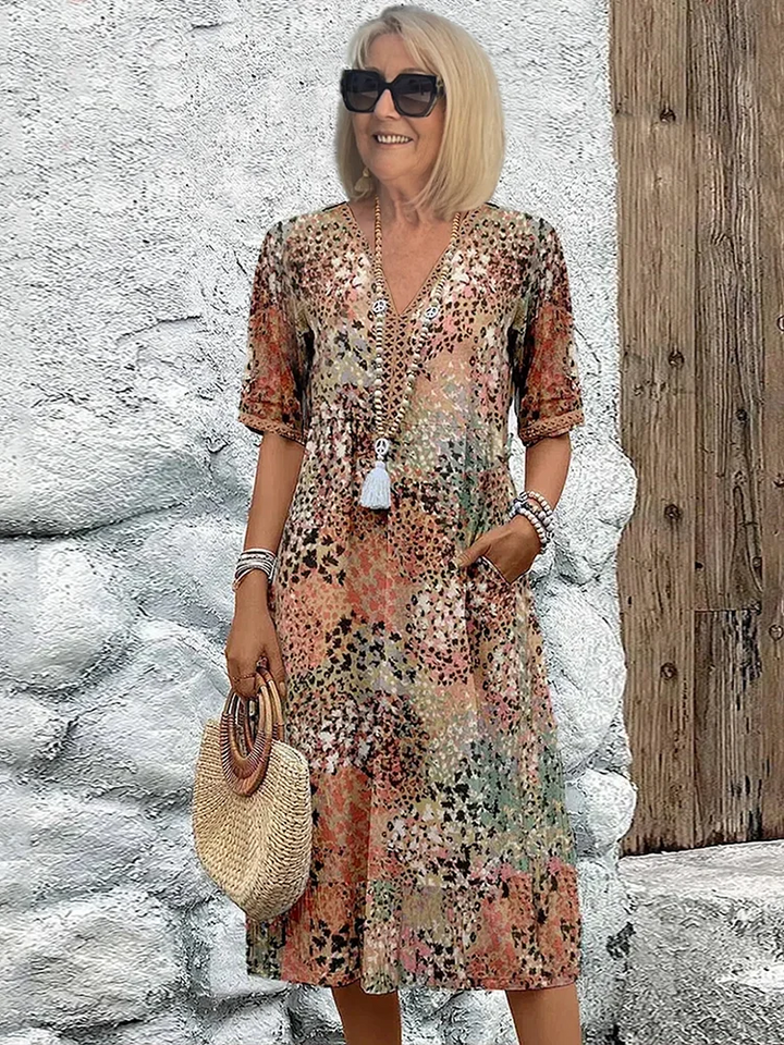 Tanya - Colorful Midi Dress For Women